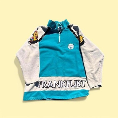 Vintage 90s Frankfurt Lions Hockey Pullover Quarter Zip Embroidered DEL Jacket