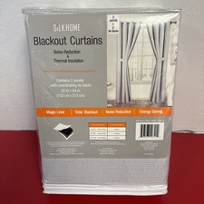 Silk Home Blackout Curtains Noise Reduction 2 Panels 52x84in Silver New W/tags