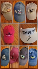 x9 SIGNED ARNOLD PALMER TOP FLITE GOLF HAT CAP VISOR TOM WATSON AUTO PGA HOF LOT