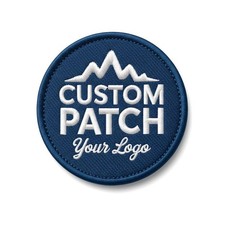 Custom Embroidered Patch Round Personalized Logo Iron On Sew On Patch