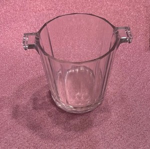 small ribbed glass ice bucket