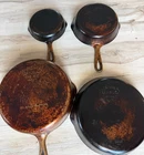 Vintage Wagner Ware Sidney O Cast Iron Skillet Lot- 4Pc Pans- Partially Restored