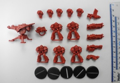 5 Space Crusade RED SPACE MARINES + TARANTEL + WAFFEN Plastik Armee 40K O3c
