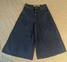 90's Embroidered Denim Kikwear Wide Legged Rave Pants 34W 