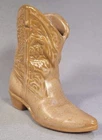 Vintage Frankoma Pottery Cowboy Boot Vase Brown 4.5" Tall #134