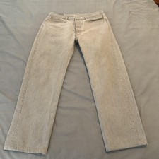 Vintage Levis 501 Jeans Mens 36x31 Gray Light Wash Button Fly Denim USA 501-0653