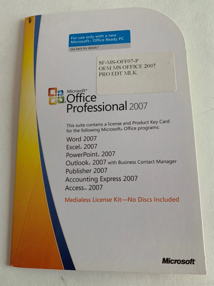 Microsoft Office 2007 Professional for sale | eBay