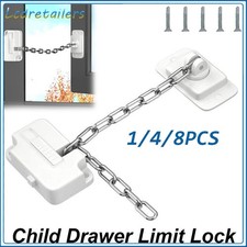 1-8pcs Refrigerator Lock with Key Childproof Safety for Kids Window Door Drawer