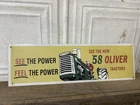 Vintage Oliver Advertising Sign Garden Tractor Parts Service Toy White 880