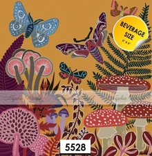 (5528) TWO Paper BEVERAGE / COCKTAIL Decoupage Art Craft Napkins - MUSHROOMS