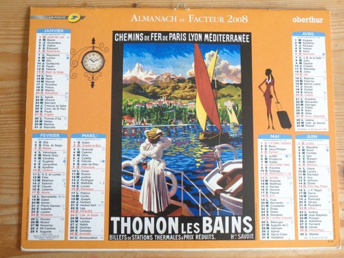 CALENDRIER ALMANACH 2008 CHEMINS DE FER PLM P.L.M. Facteur Poste Vintage PTT - Picture 2 of 2