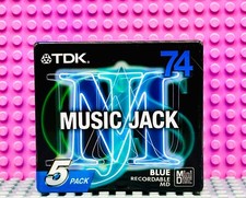 MD    TDK MUSIC JACK MJ 74 5 PACK BLUE BLANK MINI DISCS  5  SEALED 