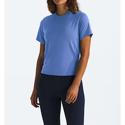 ~ NEW North Face Med V-neck Shirt Short Sleeve Purple/Blue Women's Quick Dry