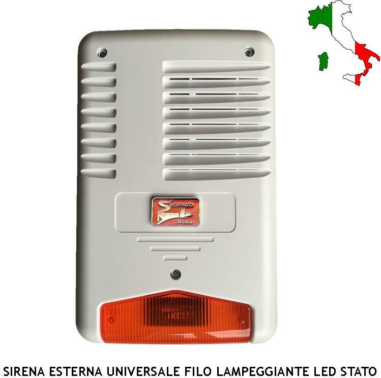 Sirena Esterna Antifurto 12V Autoprotetta LED Lampeggiante Professionale