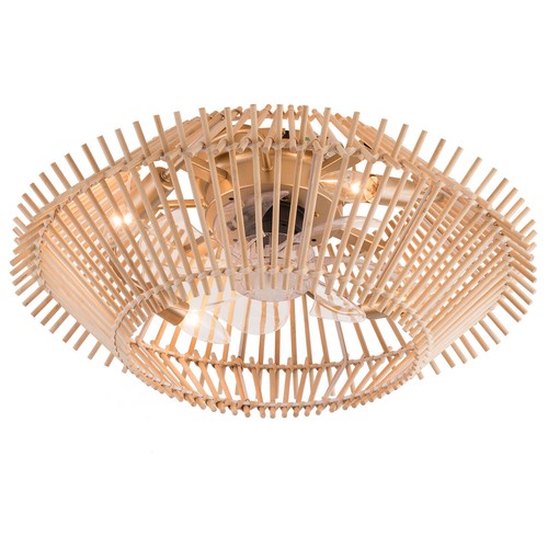 18" 6 Speeds Chandelier Bamboo Caged Ceiling Fan Ceiling Fixtures With Remote - Picture 5 of 11