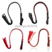 PU Leather Tassels 85CM Binding Whip Beads Handle Flogger Paddle Restraint