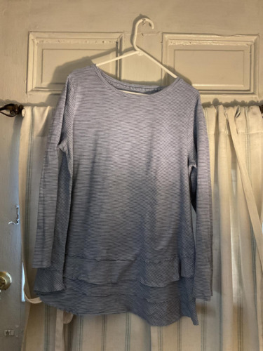 Soft Surroundings Light and Navy Blue tunic XL