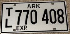 NOS 1989-1993 ARKANSAS TRAILER LICENSE PLATE TL 770-408 BRAND NEW NEVER USED