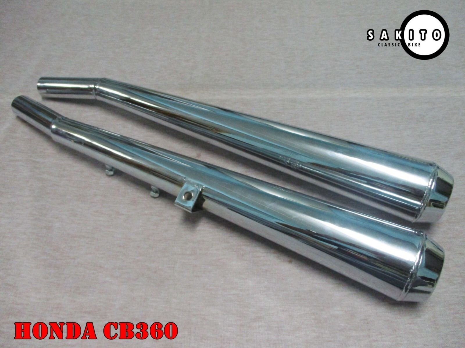 Fit HONDA CB360 CHROME EXHAUST MUFFLER SET 1 PAIR PT STYLE [sa2333] eBay