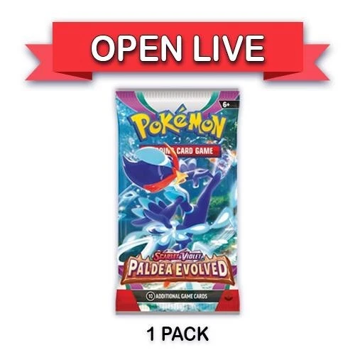 Open Live 1 Pack X Pokemon TCG Paldea Evolved Loose Booster Pack English
