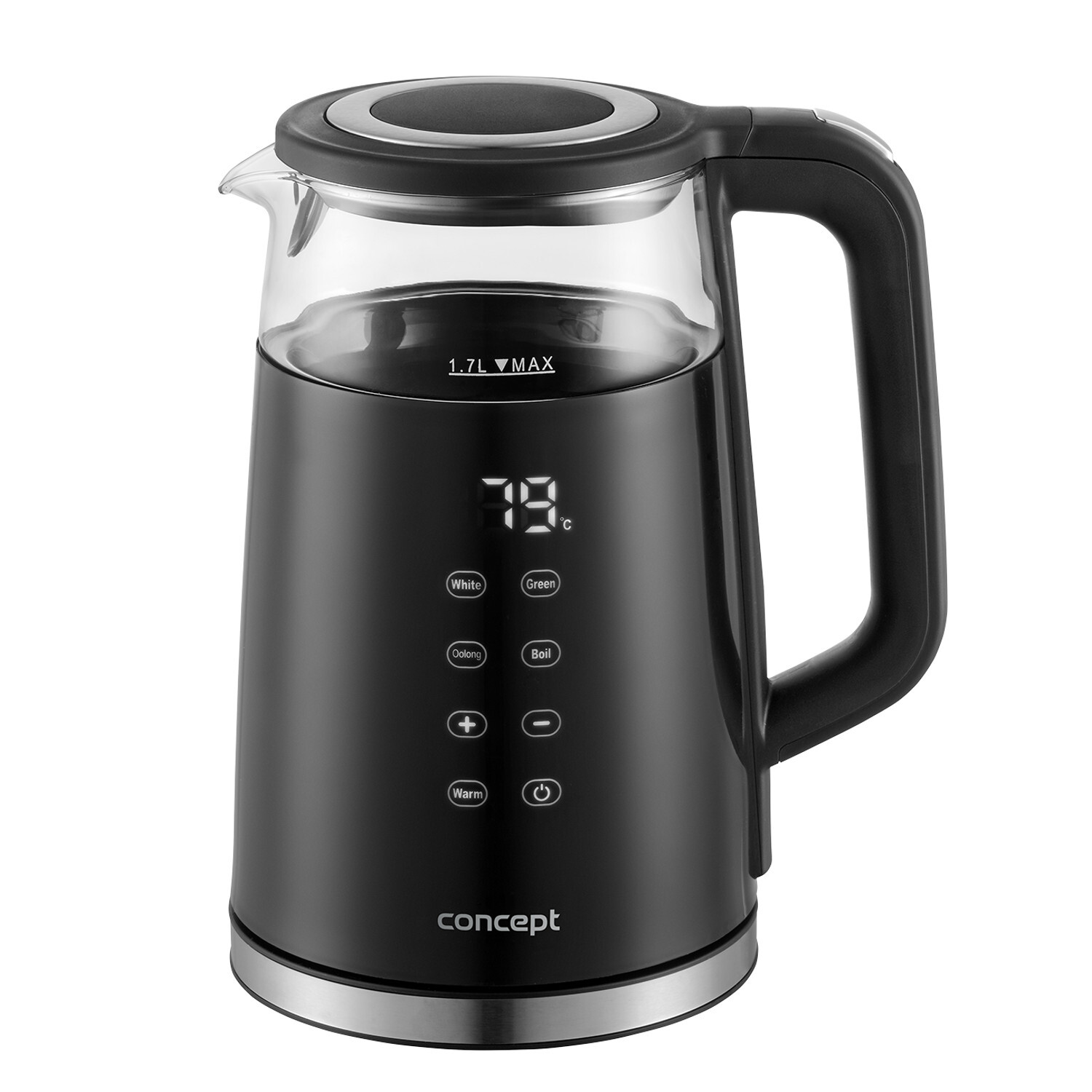 Bouilloire électrique en verre 1,7 l design moderne avec thermostat précis