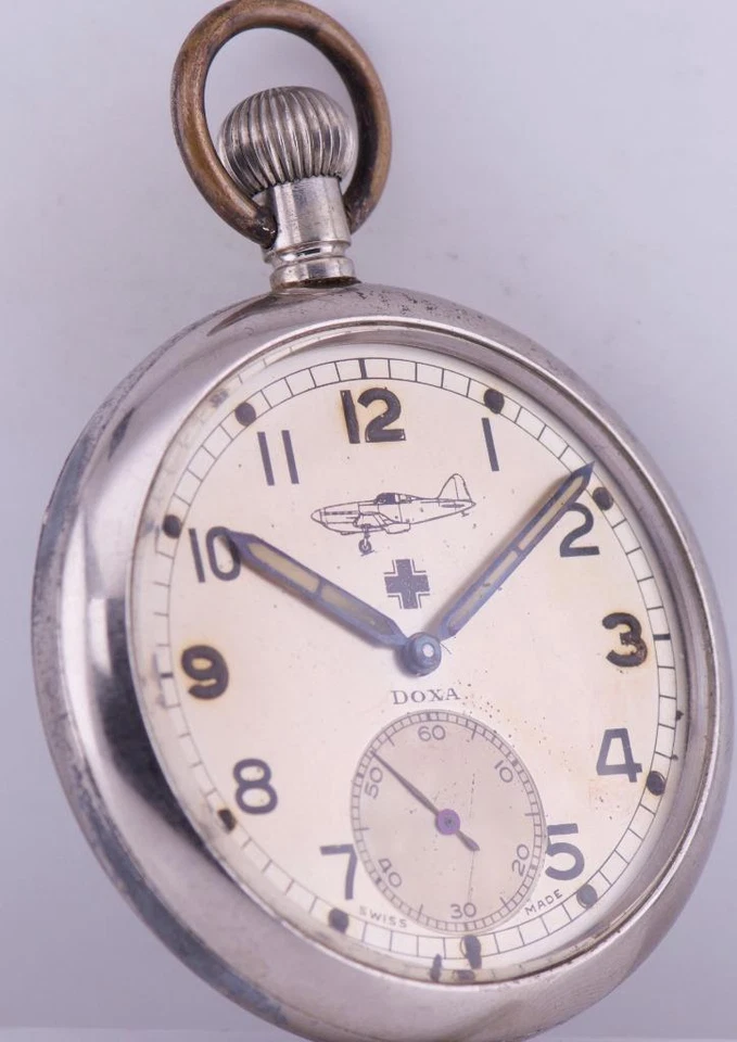 WWII Doxa Pocket Watch Military Pilot's Ace Award c1940's RARE Perfect Working - Image 3 of 4