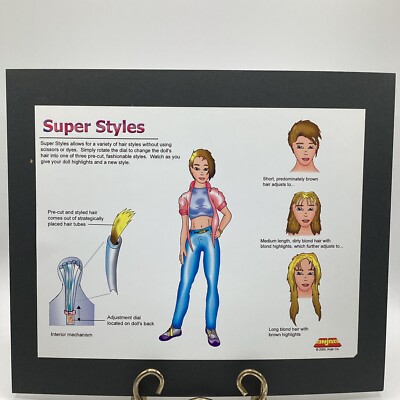 ANJAR  Super Styles  Doll With Adjustable Hair Adver. & Art Concept Prototype