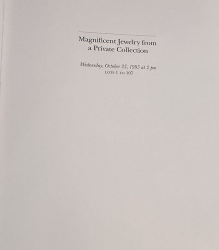SOTHEBY'S MAGNIFICENT JEWELRY NEW YORK October 26, 1995 Hard Cover - Picture 3 of 9