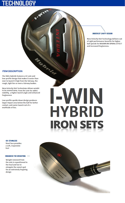 Single One Length All Hybrid Wood Style 4-PW+ SW Iron Set w/ Club