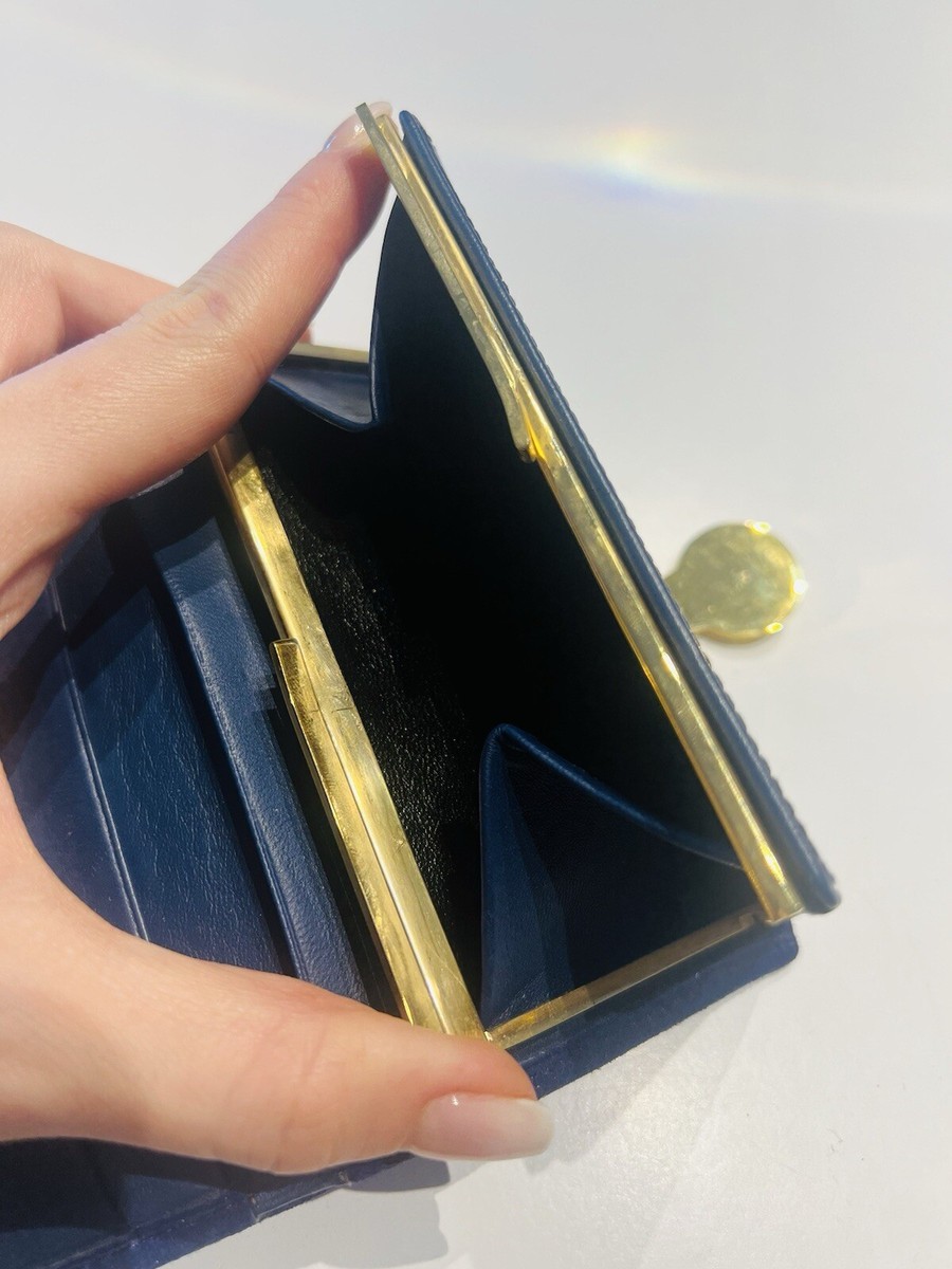 Vintage Loewe Blue Suede Embroidered Bifold Wallet | eBay