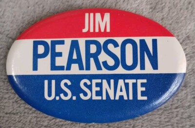 Vintage Jim Pearson Kansas U.S. Senate Pinback Button Pin 2 3/4'' 1960s 70s