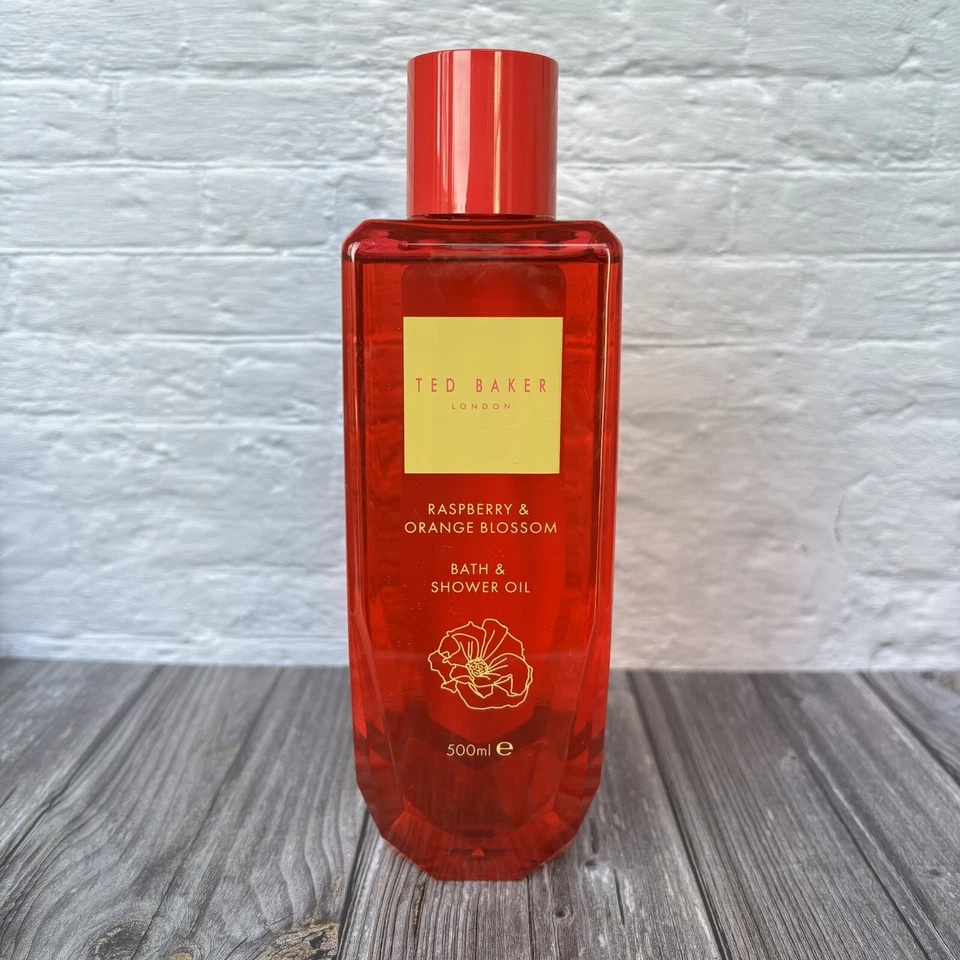 Ted Baker Raspberry & Orange Blossom Shower Bath Oil 500ml XXL Size New & Unused - Image 2 of 4