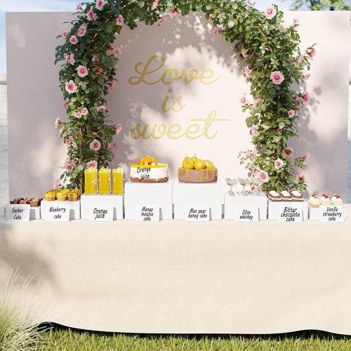 Food Risers for Buffet Table Display Stand for Catering Dessert Cube White 2 Set - Picture 5 of 6
