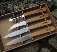 Opinel Küchenmesserset LES ESSENTIELS 4 Messer Sandvik Stahl Buchenholz Set 