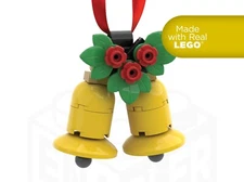 Bells Ornament Christmas Tree Holiday Mistletoe Made with Real LEGO