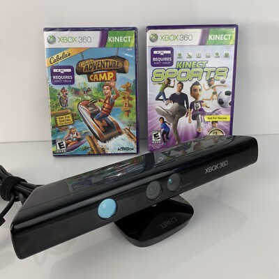 NEW Cabela s Adventure Camp With Xbox 360 Sensor & Kinect Sports LOT ENDLESS FUN