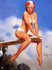 Gil Elvgren Vintage Girl Diving Board 11x14 Reproduction Giclee Print #148