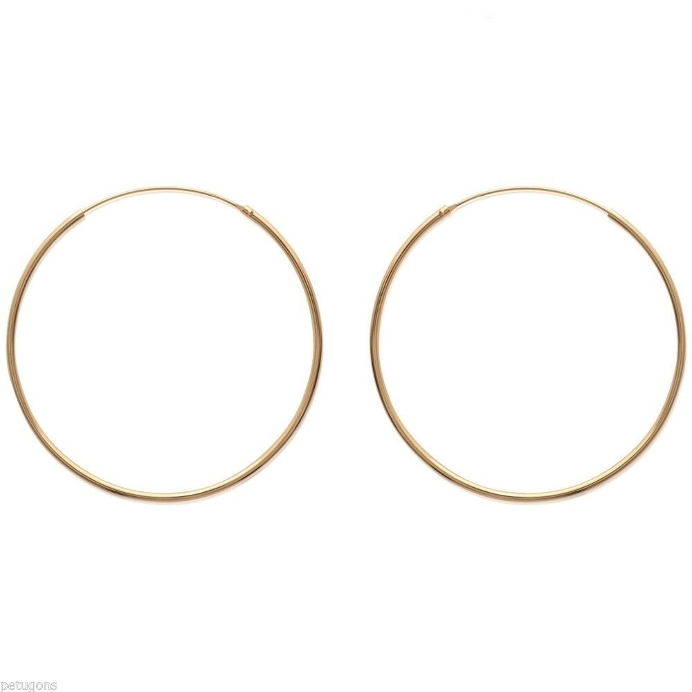 Boucles d'oreilles créoles 50mm en plaqué or 750 millièmes pour femme