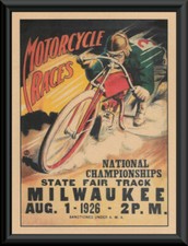 1926 National Motorcycle Races Poster Reprint On 100 Year Old Paper *244