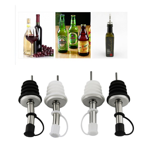 4Pcs Pourers Dust Covers Olive Oil Liquor Bottle Pour Spout Cover