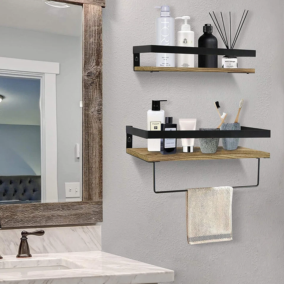 2PCS 40cm Length Wall Floating Shelves Photo Picture Ledge Display Shelves Racks - image 4 of 4