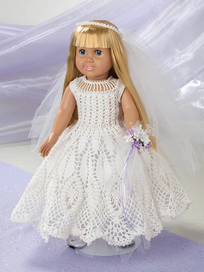 Special Occasion Fashions: Crochet Patterns for 18" Dolls: princess, bride, more - Image 3 of 4