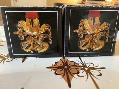 Crystal Temptations 24K Gold Plated Candlestick Holder Strass