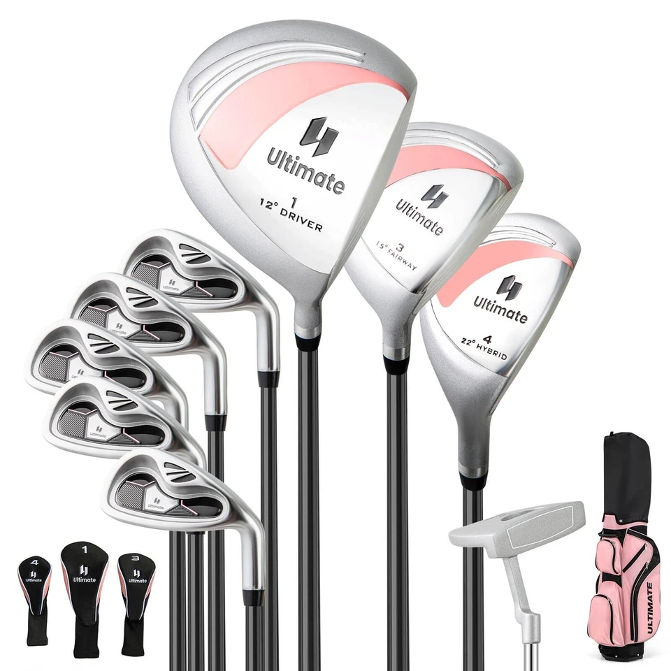 Women Complete Golf Clubs Package Set Right Hand Bag 10 Pieces Regular Flex