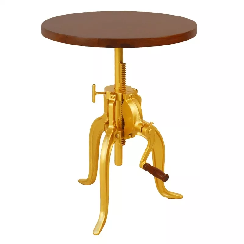 Adjustable crank accent table outlet