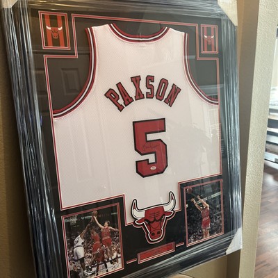 John Paxson Authentic Autograph Framed Jersey Chicago Bulls The Last Dance COA 