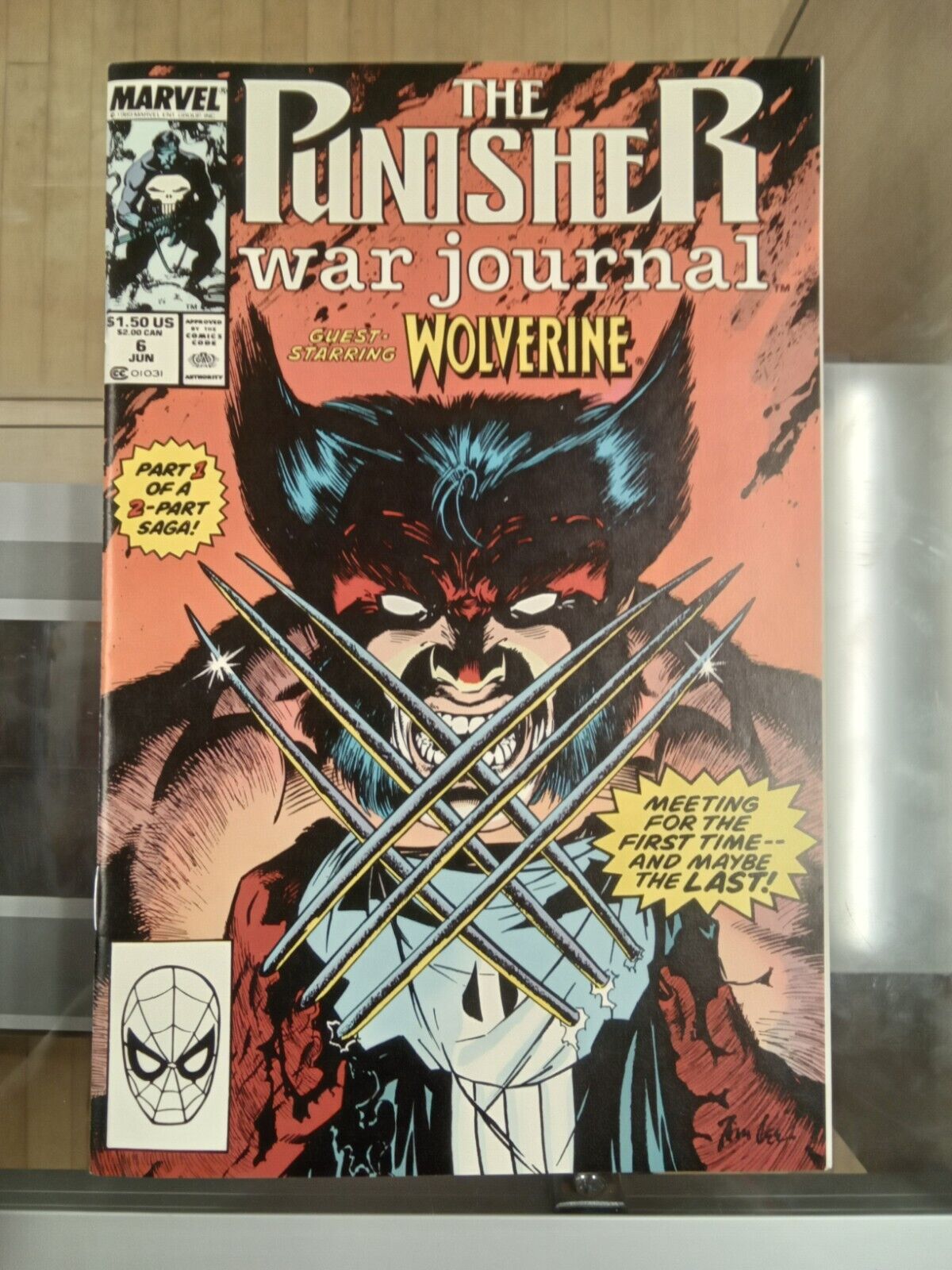 The Punisher War Journal #6 NM- to NM Wolverine vs Punisher 1989 Marvel Comics