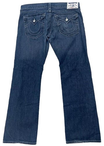 True Religion Basic Straight Jeans 40x32 Medium Wash Flap Pockets Denim - Picture 2 of 11