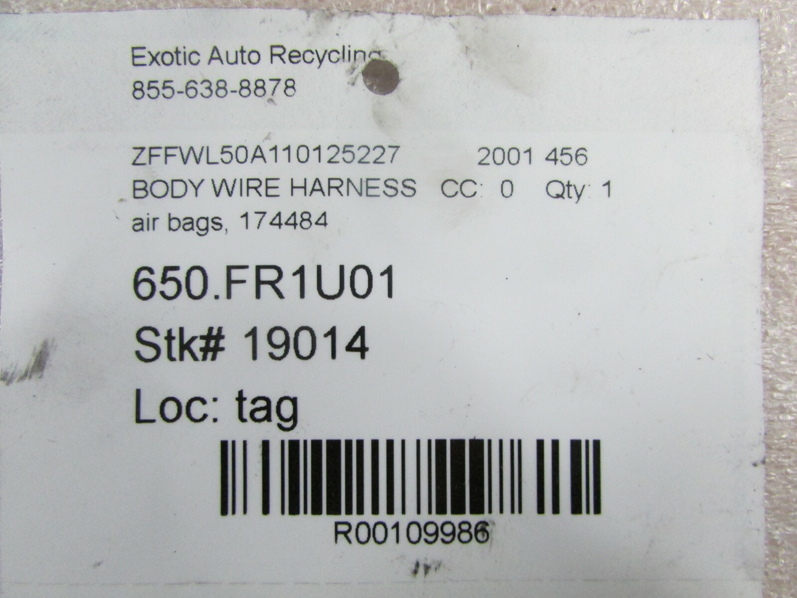 Ferrari 456, Wire Harness, Used, P/N 174484