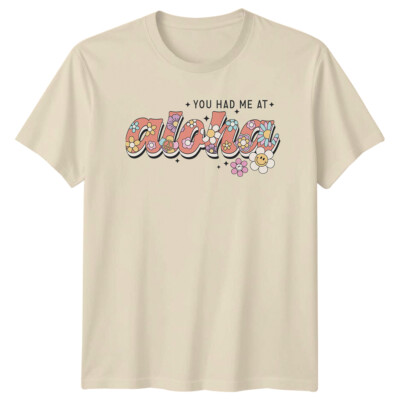 You Had Me At Aloha Retro Groovy Floral T-Shirt 70er Sommer Herren Damen